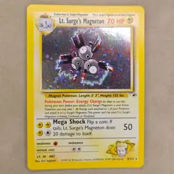 Lt Surges Magneton 8/132 Gym Heroes Holo Rare Vintage Pokemon Card NM Near Mint - Image 1