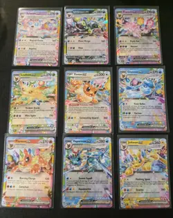 9 Card Eeveelution EX Complete Set NM Prismatic Evolutions Umbreon Eevee English - Image 2