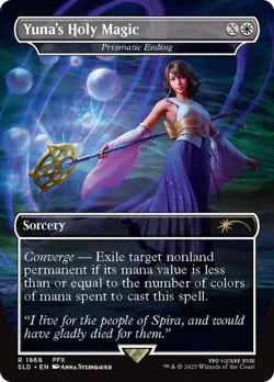 Yuna's Holy Magic (Prismatic Ending) Borderless Final Fantasy Secret Lair NM MTG - Image 1