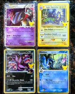 POKEMON Celebrations SWSH Black Star Promo 4 Card Lot Mimikyu SWSH136 Dragapult - Image 1