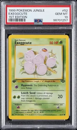 1999 POKEMON JUNGLE 1ST ED #52 EXEGGCUTE PSA 10 - Image 1