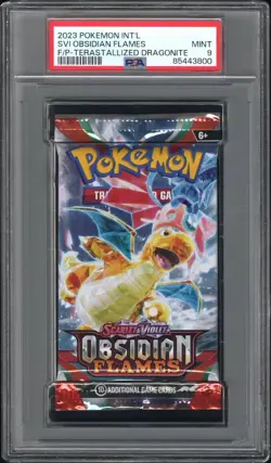 PSA 9 - Terastallized Dragonite - Pokemon SVI Obsidian Flames Booster Pack - Image 1