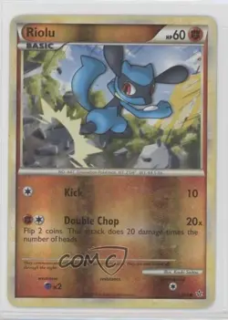 Riolu Reverse Foil Pokemon HeartGold & SoulSilver Unleashed #60 2010 - Image 1