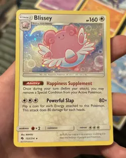 🌀SWIRL🌀 2018 POKEMON TCG Blissey 153/214 Lost Thunder 2018 COSMOS HOLO RARE - Image 2