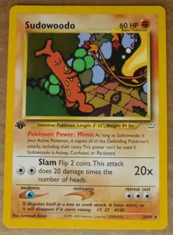 Sudowoodo 26/64 1st Edition Rare Non-Holo Neo Revelation Set Pokemon NM/LP - Image 1