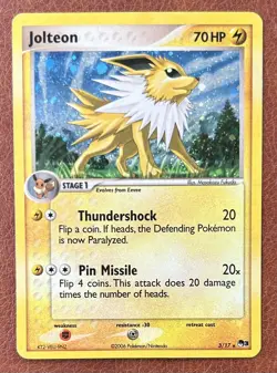Pokemon TCG Jolteon 3/17 - POP Series 3 Promo (2006) - Vintage Holo - Rare - LP - Image 1