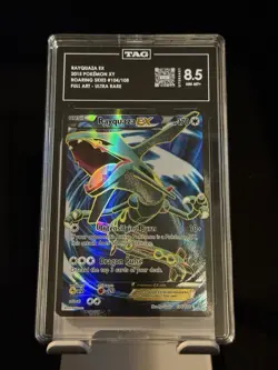 Pokemon Rayquaza EX XY Roaring Skies Full Art #104 TAG 8.5 NM MT+ - Image 1