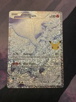 Pokemon Celebrations Reshiram 113/114 25th Anniversary Holo Full Art NM - Image 1