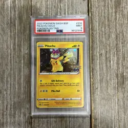 Graded PSA 9 2022 Pokemon SWSH BSP Pikachu-Holo Pokemon Go Tins #234 - Image 1