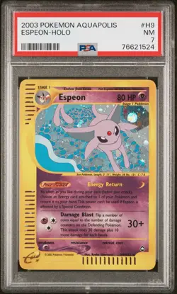 2003 POKEMON AQUAPOLIS #H9 ESPEON-HOLO PSA 7 - Image 1