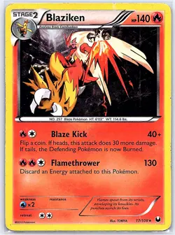 Blaziken Holo Rare Dark Explorers 17/108 MP Pokemon TCG - Image 1
