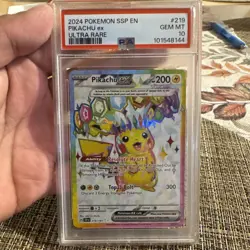 2024 Pokemon SSP en Pikachu EX Ultra Rare Card #219 PSA 10 - Image 3