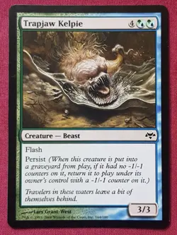 Magic The Gathering EVENTIDE TRAPJAW KELPIE blue/green card MTG - Image 1