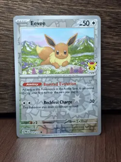 Eevee 074/131 Pokemon Day 2025 Reverse Cosmos Holo Card Stamped SWSH PTCG NM - Image 1