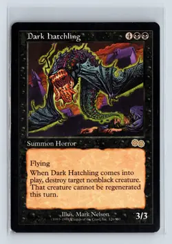 DARK HATCHLING - MTG Magic the Gathering Card - Urza's Saga - Rare - Image 1