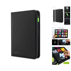 Classic Black Card Binder with 20 Double-Sided Pages, Organizes 360 Cards Safely - Image 1