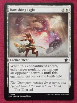 Magic The Gathering FOUNDATIONS BANISHING LIGHT white card MTG - Image 1