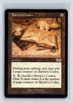 BARRIN'S CODEX - MTG Magic the Gathering Card - Urza's Saga - Rare - Image 1