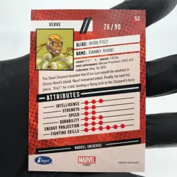 Marvel Card Iron Fist 53 /90 Super Heroes Fleer Upper Deck Renditions [NM] - Image 3