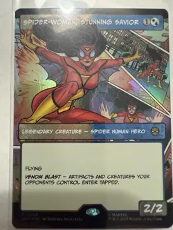 MTG Spider-Woman Stunning Savior 0230 Foil (Borderless) Marvel's Spider-Man NM - Image 1