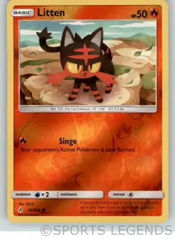 2019 pokemon Unbroken Bonds reverse holo Litten 26/214 - Image 1