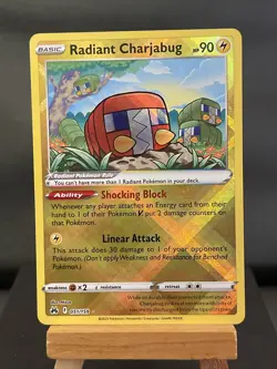 Pokemon Card Radiant Charjabug 051/159 Shiny Rare Holo Crown Zenith NM - Image 1