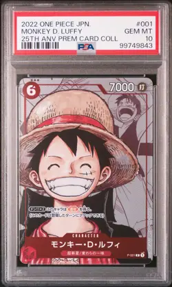 2022 ONE PIECE JPN 25TH ANV PREM CARD COLL #001 MONKEY D. LUFFY PSA 10 - Image 1