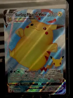 Surfing Pikachu Vmax 009/025 Celebrations NM Full Art Ultra Rare Pokemon Card - Image 1