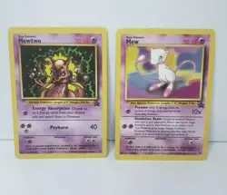 2000 MEWTWO & MEW Black Star Vintage Pokemon PROMO Card English - Image 1