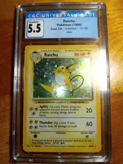Raichu 14/102 Base Set Holo Rare CGC 5.5 Vintage Rare Pokemon Card - Image 1
