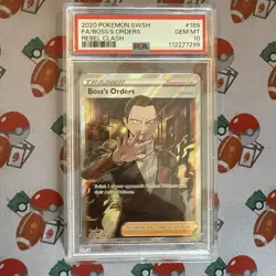 PSA 10 BOSS'S ORDERS 189 REBEL CLASH SWORD & SHIELD TRAINER POKEMON GEM MINT - Image 1
