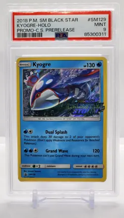 Pokemon Kyogre Celestial Storm Prerelease Holo Promo SM129 PSA 9 Mint - Image 1
