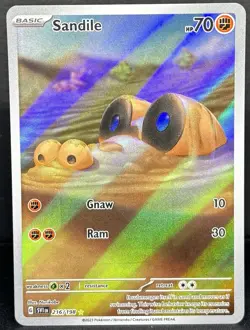 Sandile 216/198 Sv01: Scarlet & Violet Base Set Full Art Holo Pokemon TCG - Image 1