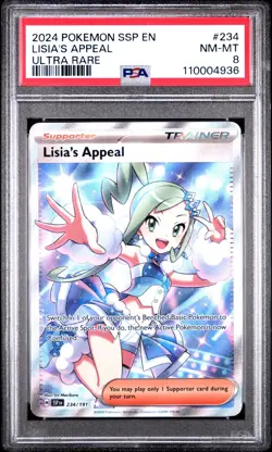 2024 POKEMON SSP EN-SURGING SPARKS ULTRA RARE #234 LISIA'S APPEAL PSA 8 - Image 1