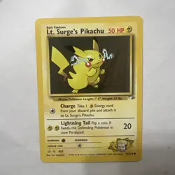 Pokemon TCG: Lt. Surge's Pikachu #81/132 Gym Heroes Unlimited Vintage WOTC - - Image 1