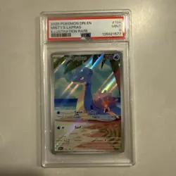 PSA 9 Misty's Lapras 194/182 Pokemon Destined Rivals Illustration Rare Holo 2025 - Image 1