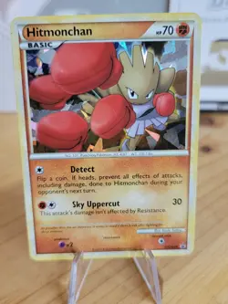 Pokemon TCG Hitmonchan (Undaunted 51) Call of Legends HGSS24 Cracked Ice Holo LP - Image 1