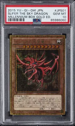 2015 YU-GI-OH! JPN MB01-MILLENNIUM BOX GOLD ED SLIFER THE SKY DRAGON PSA 10 - Image 1
