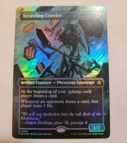 Magic The Gathering - Scrawling Crawler - Borderless Mana Foil card # R0354 - Image 1