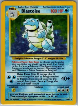 Blastoise 2/102 Holo - WOTC Base Set - Pokemon Card - MP - Image 1