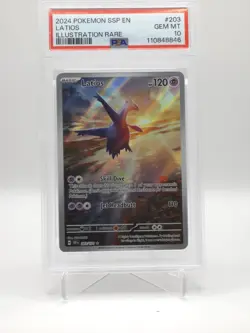 Pokemon Latios Illustration Rare TCG Card PSA 10 Gem Mint 203/191 Surging Sparks - Image 1