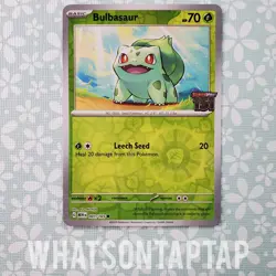 Pokemon Card Bulbasaur 001/165 Reverse Holo SV Pokemon 151 Best Buy Promo LP - Image 1