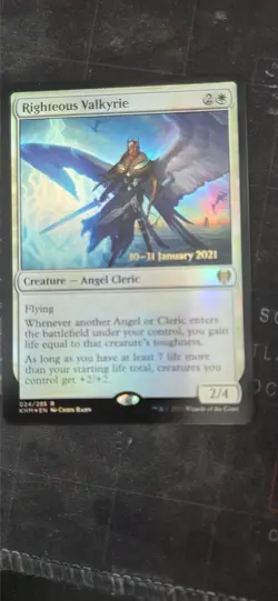 MtG Righteous Valkyrie Foil Prerelease Promo - Image 1