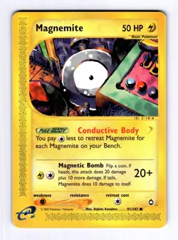 Magnemite (91) Aquapolis #091 (2003) Common LP Pokemon - Image 1