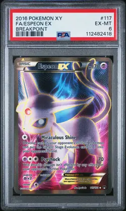 2016 POKEMON XY BREAKPOINT ESPEON EX #117 FULL ART PSA 6 EX #112482418 - Image 1