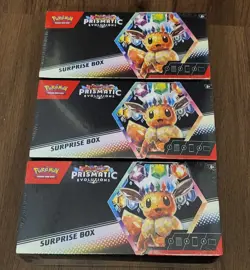 Lot of 3 - Pokemon Prismatic Evolutions Surprise Box - Brand New Factory Sealed - Image 1