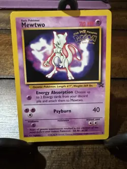 Pokemon Mewtwo (WB Movie Promo) No. 3 WOTC Promo 1999 TCG Black Star Promo - Image 1