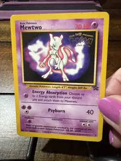 Pokemon Mewtwo (WB Movie Promo) No. 3 WOTC Promo 1999 TCG Black Star Promo - Image 2