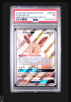 2019 POKEMON SM BLACK STAR PROMO EEVEE GX #SM233 PSA 7 NM #112882164 - Image 1