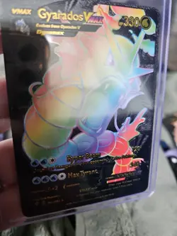 Gyarados Vmax Rainbow Black Foil Fan Art Vinyl Collector Pokemon 207/203 - Image 4